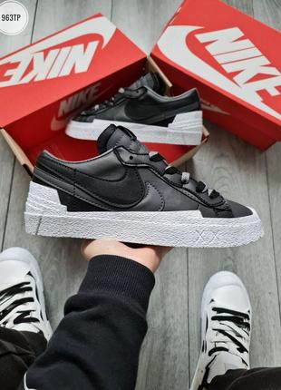 Nike sacai low black, кросівки чоловіків найк, кроссовки найк демисезонные