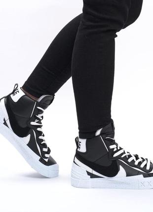 Nike blazer sacai high, кроссовки мужские найк блазер высокие, кроссовки самые мужские высокие весна-осень