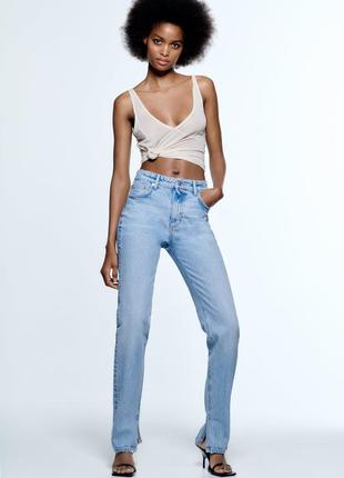 Zara slim jeans зара джинсы их разрезом