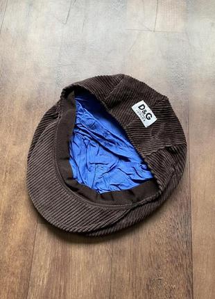 Кепка жиганка dolce & gabbana vintage junior вільветова дитяча на хлопчика обхват голови 46 см