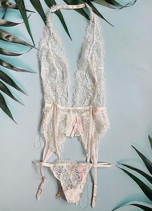 Секси-пеньюар, комплект halter garter slip от victoria's secret. оригинал