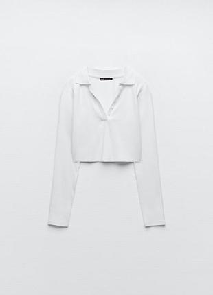 Кроп топ zara/кофта зара/ топ в рубчик/ поло зара