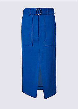 Стильная миди-юбка с разрезом mark's and spencer