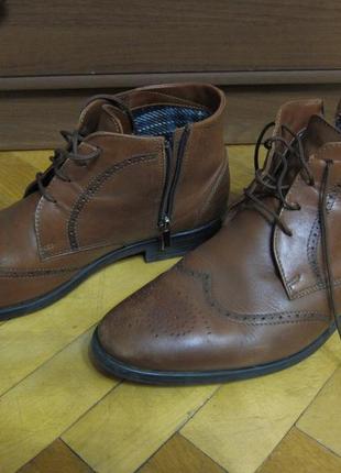 Ботинки мужские коричневые кожаные ікос1 фото