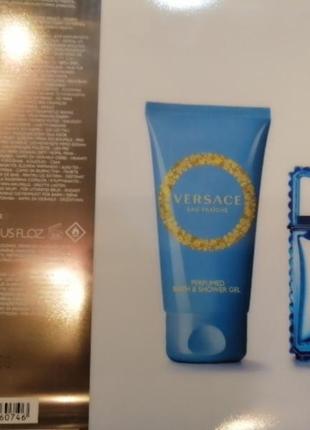Versace eau fraiche, мужской парфюмированный набор 30мл edt+50 мл гель для душа3 фото