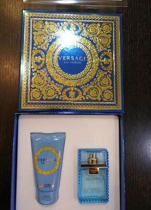 Versace eau fraiche, мужской парфюмированный набор 30мл edt+50 мл гель для душа