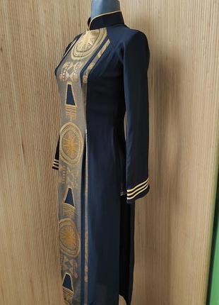 Блуза натуральный шелк кардиган черная с золотом в восточном стиле