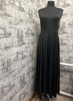 Черное долгое платье сарафан