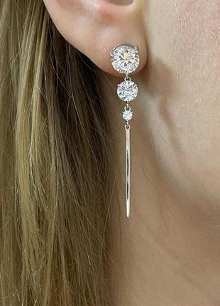🇺🇦 серьги серебро 925° пусеты вставка кубический цирконий 1122.10р