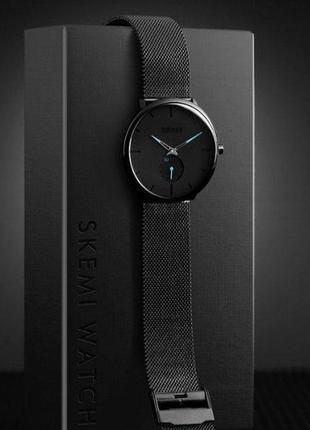 Чоловічий наручний годинник skmei 9185 design black4 фото