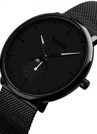 Чоловічий наручний годинник skmei 9185 design black3 фото