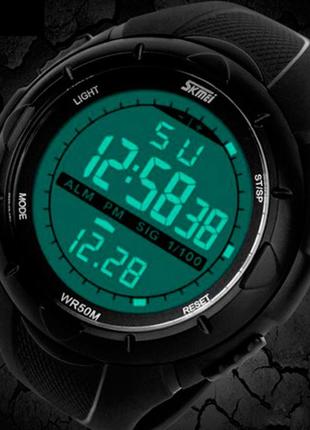 Водонепроницаемые мужские часы skmei 1025 черные1 фото