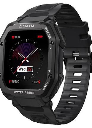 Тактические умные часы kospet rock противоударные, водонепроницаемые (черный)