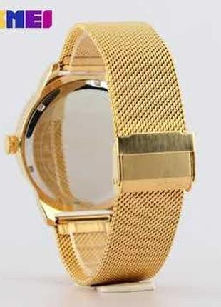 Годинник чоловічий наручний skmei 9166 gold gold оригінал2 фото