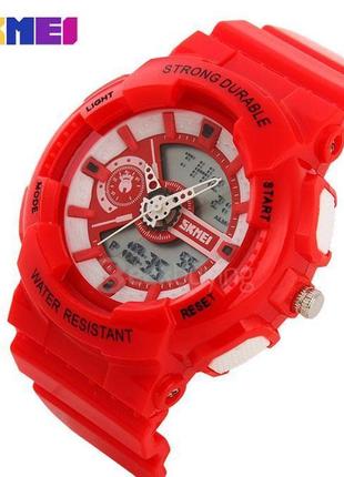 Детские наручные спортивные часы skmei 1052 (красные)3 фото