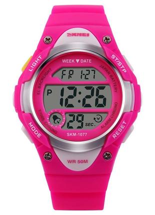 Детские наручные спортивные часы skmei 1077 (розовый)