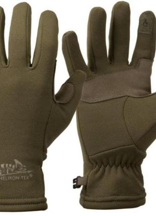 Утепленные тактические перчатки helikon tracker outback - оливково-зеленые
