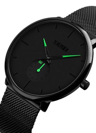 Чоловічий наручний годинник skmei 9185 green design1 фото