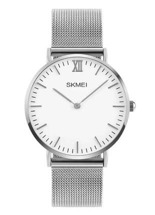 Кварцовий чоловічий годинник skmei 1181 сріблясті