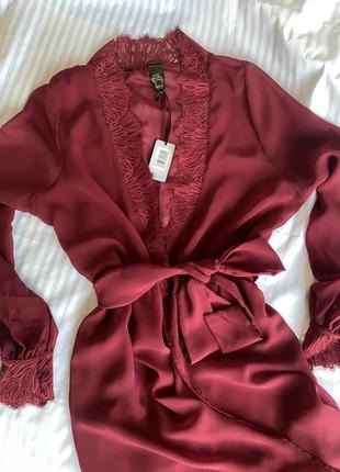 Роскошный длинный халат бордового цвета от captivate5 фото