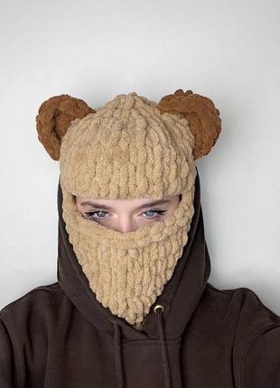 Балаклава/ лижна маска стиль ведмедик