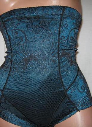 Шикарная утяжка biweier под грудь бирюзовая кружевная размер xl (48)
