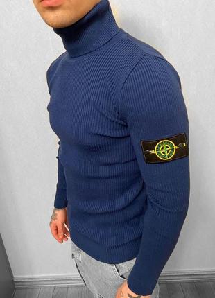 Светр stone island синій чоловічий / кофта стон айленд купити