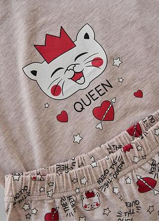 Пижама для девочки с шортами котик 103862 фото