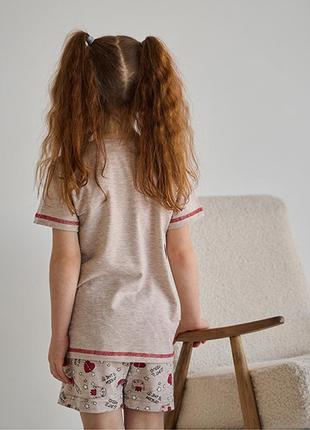 Пижама для девочки с шортами котик 103863 фото