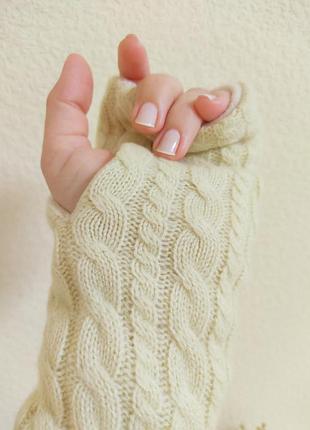 Митенки с косами из натурального кашемира2 фото