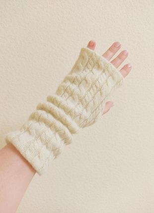 Митенки с косами из натурального кашемира3 фото