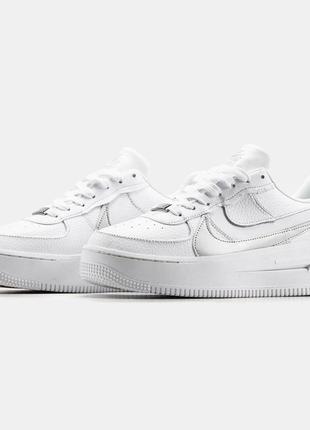 Женские кожаные кроссовки nike air force 1 plt.af.orm white#найк