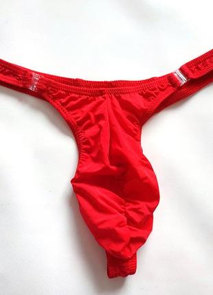 Стрінги чоловічі червоні сексі трусики труси еротичні еротична білизна чоловіча купальник плавки