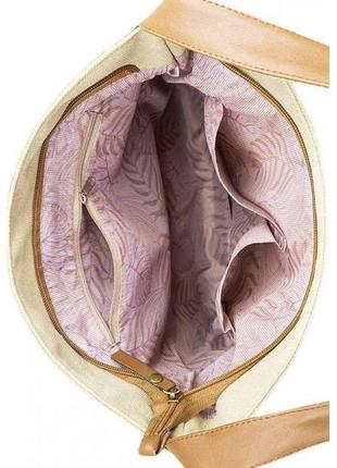 Сумка женская бежевая текстильная. стильная женская сумочка из канвас в3 фото