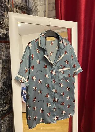 Атласная рубашка от пижамы, xs-s, bambi luxury