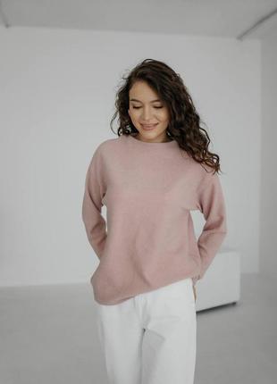 Женский свитер ангора нарядный белый бежевый розовый серый коричневый7 фото