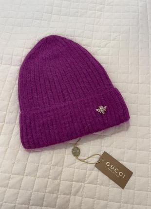 Ангорова шапка на флісі преміум якість