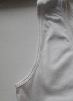 Спортивная белая хлопковая майка футболка c вшитым лифом на резинке la fitness3 фото