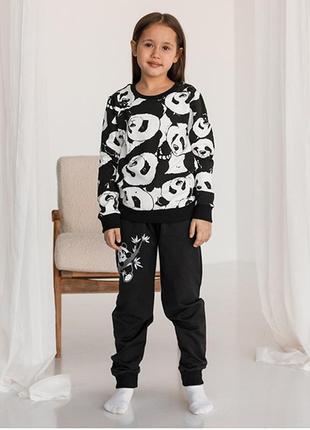 Пижама для девочки панда 9467