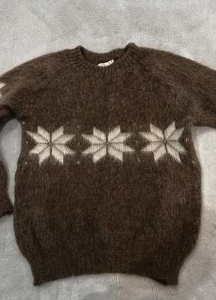 Винтажный шерстяной свитер icelandic knitted in great britain