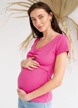 Малиновая футболка для беременных и кормящих мам с секретом для кормления, 5307138-м5 фото