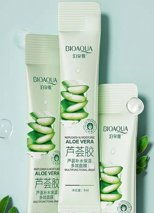 Нічна маска для обличчя bioaqua aloe vera з екстрактом алое 4 ml (1 штука)1 фото