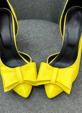 Дизайнерские желтые изысканные туфли bant 🎀 натуральная кожа3 фото