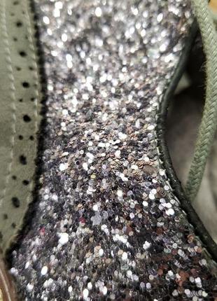 Claudia ghizzani туфлі оксфорди зі вставками з блискітками шкіра замша