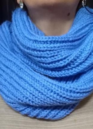 Різні кольори шикарний об'ємний шарф снуд у два оберти, хомут1 фото