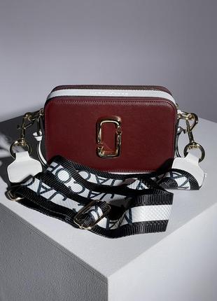 Сумка жіноча marc jacobs the snapshot burgundy сумочка