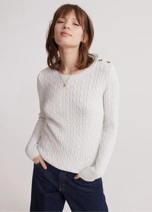 Бежевый мягкий джемпер superdry m-l/10-12 размер