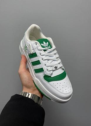 Мужские кроссовки adidas new low forum «white green’