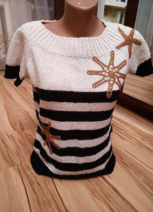 Стильный махровый джемпер свитер s m l