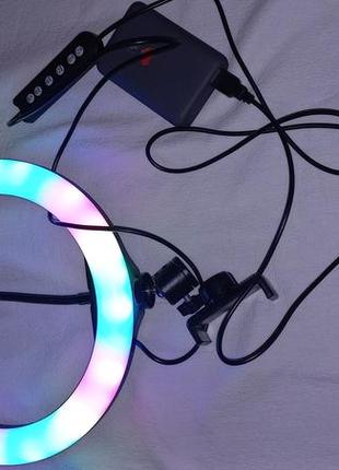 Кольцевая led лампа rgb-rl10 диаметром 26 см.селфи лампа3 фото